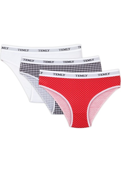; Kadın/genç Kız Karışık Desenli 3 Lü Slip Set