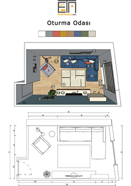 Evimitasarla Oturma Odası Tasarımı Paketi