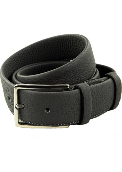 Tek Dikişli Yumuşak Dana Derisi Kemer - Gri