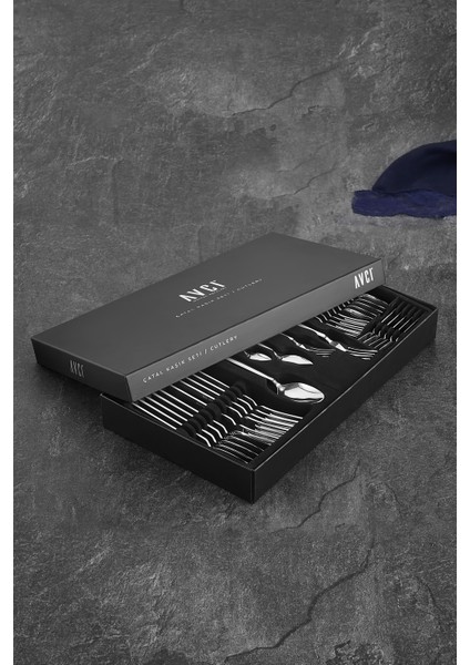 Soft Touch Mat 30 Parça Çatal Kaşık Takımı 18/10 Paslanmaz Çelik