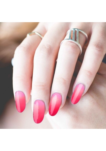 Artikel Pembe - Kırmızı Ombre Tırnak Dövmesi, Tırnak Tattoo, Nail Art, Tırnak Sticker, Nail Sticker