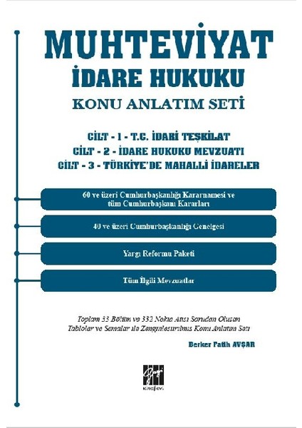 Muhteviyat Idare Hukuku Konu Anlatım Seti (3 Cilt) - Berker Fatih Avşar