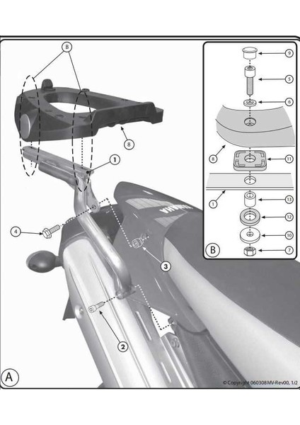 Gıvı SR365M Yamaha Xt 660 R - Xt 660 x (07-16) Arka Çanta Tasıyıcı