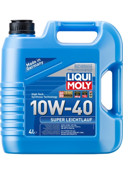 Liqui Moly Super Leichtlauf 10W-40 4 Litre Motor Yağı (Üretim Yılı: 2024)