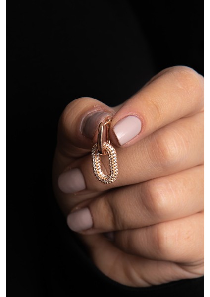 Oval Halka Parlak Zirkon Taşlı Gümüş Altın Kaplama Kadın Gümüş Küpe 925 Ayar modelleri