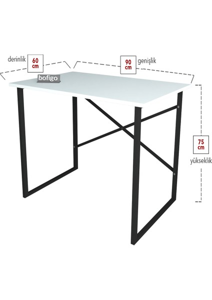 60X90 cm Çalışma Masası Bilgisayar Masası Ofis Ders Yemek Masası Beyaz