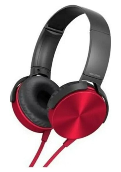 Dj Kablolu Mikrofonlu Telefon/mp3/pc /tablet Için Tek Jaklı Kulaklık-Kırmızı