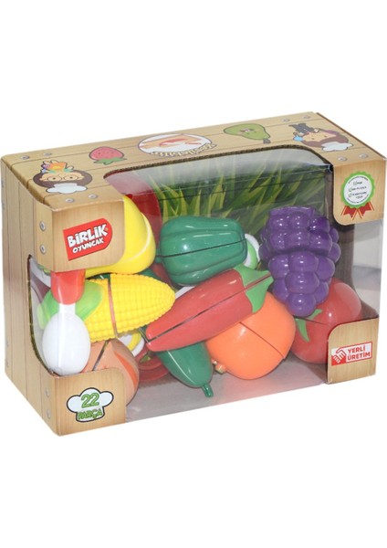 Birlik Toys URT007-KUTU-2A/B Kesilebilen Sebze/meyve Seti 22 Parça