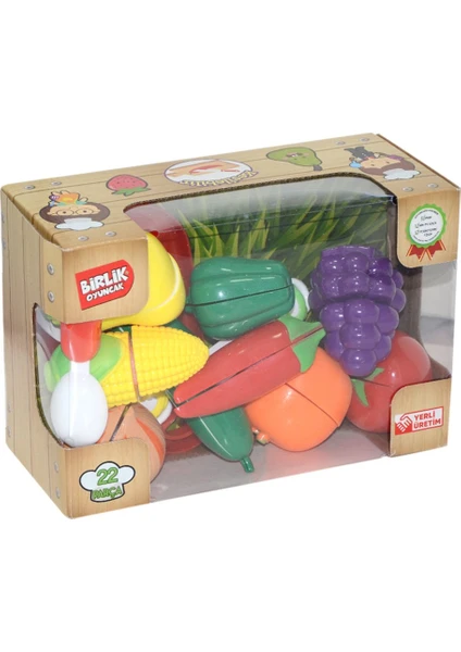 Birlik Toys URT007-KUTU-2A/B Kesilebilen Sebze/meyve Seti 22 Parça