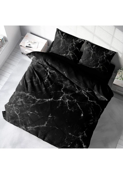 Lux Marble 3D Pamuk Saten Çift Kişilik Nevresim Takımı