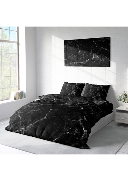 Lux Marble 3D Pamuk Saten Çift Kişilik Nevresim Takımı