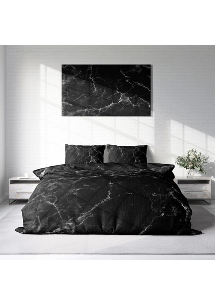 Lux Marble 3D Pamuk Saten Çift Kişilik Nevresim Takımı