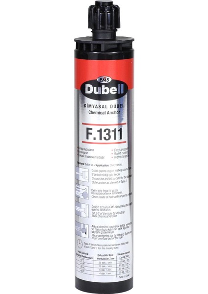 F.1311 Epoksi Kimyasal Dübel Yeni Üretim 300 ml fiyatları