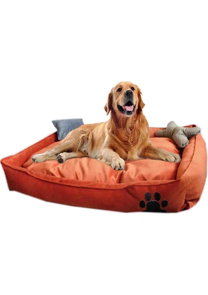 Mavi Vitrin Elite Yıkanabilir  Ultra Soft Large Büyük Irk Köpek Yatağı Kiremit Renk 90X70 cm