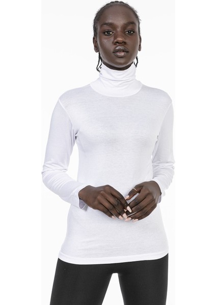 Tam Balıkçı Uzun Kollu Viskon Beyaz Body