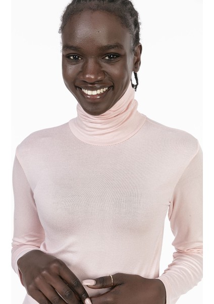 Tam Balıkçı Uzun Kollu Viskon Pembe Body