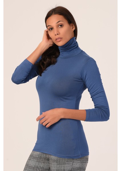 Tam Balıkçı Uzun Kollu Viskon Indigo Body