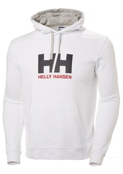 Helly Hansen HH Logo Hoodie Erkek Beyaz Kapüşonlu Sweatshirt