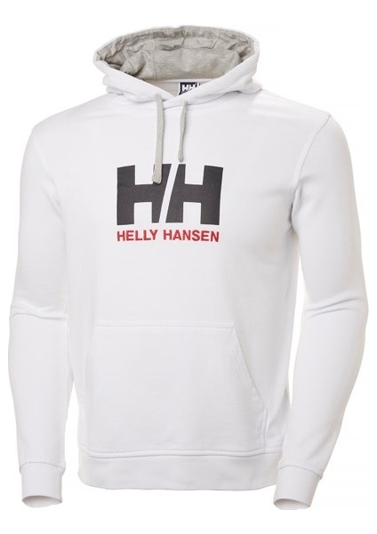 HH Logo Hoodie Erkek Beyaz Kapüşonlu Sweatshirt