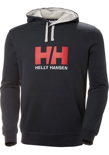 Helly Hansen HH Erkek Lacivert Baskılı Kapüşonlu Sweatshirt