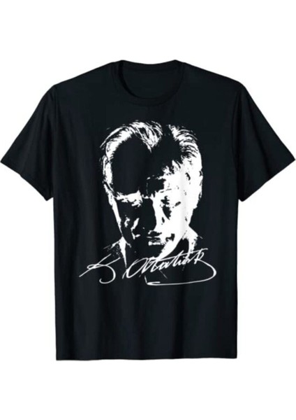 Nacar Çarşı Unisex Atatürk Baskılı  T-Shirt