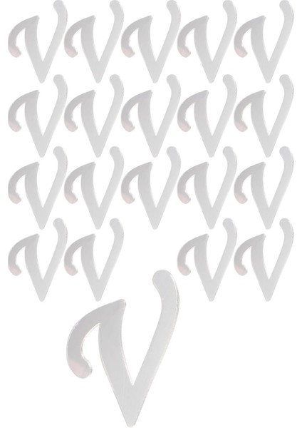 20 Adet Karışık Pleksi Harfler Gümüş 3 cm