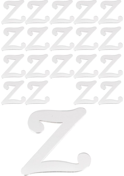 20 Adet Karışık Pleksi Harfler Gümüş 3 cm