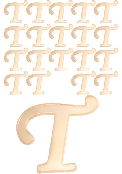 20 Adet Karışık Pleksi Harf 4cm Gold