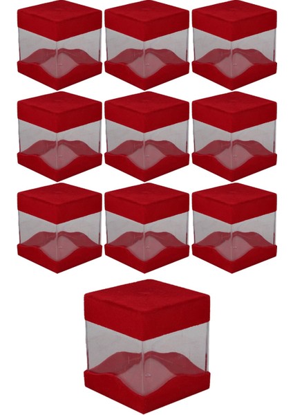 Nişan Hediyelik Kadife Kare Kutu 5 x 5 10 Adet