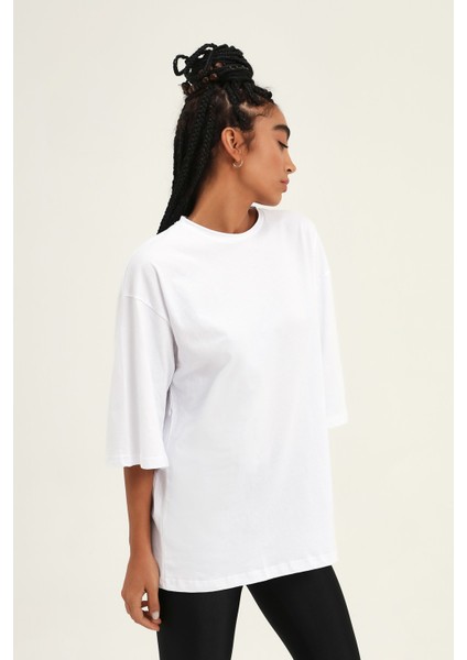 Truvakar Kol Basic Oversize TShirt Beyaz