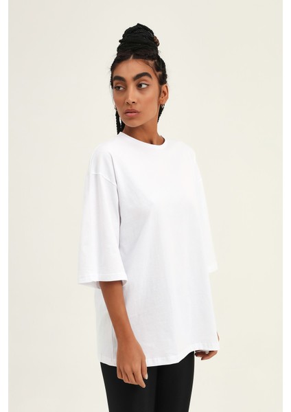 Truvakar Kol Basic Oversize TShirt Beyaz