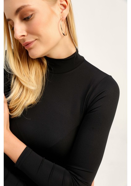 Balıkçı Yaka Bodysuit Siyah fırsatları