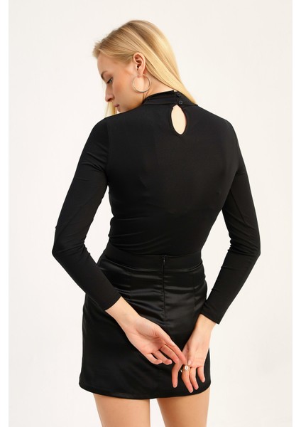Balıkçı Yaka Bodysuit Siyah indirimleri