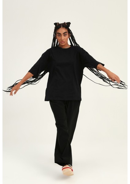 Truvakar Kol Basic Oversize Tişört Siyah fırsatları