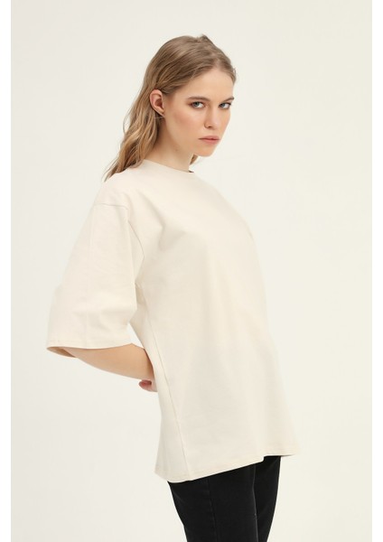 Truvakar Kol Basic Oversize Tişört Bej fırsatları