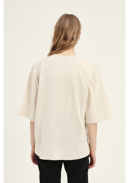 Truvakar Kol Basic Oversize Tişört Bej indirimleri
