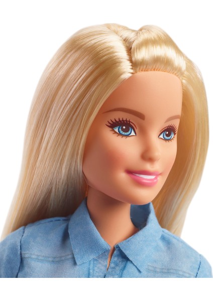 Seyahatte Bebeği, Rüya Evi Maceraları Barbie Bebek, 30 cm Boyunda, Sarışın, Kot Gömlek Elbiseli GHR58