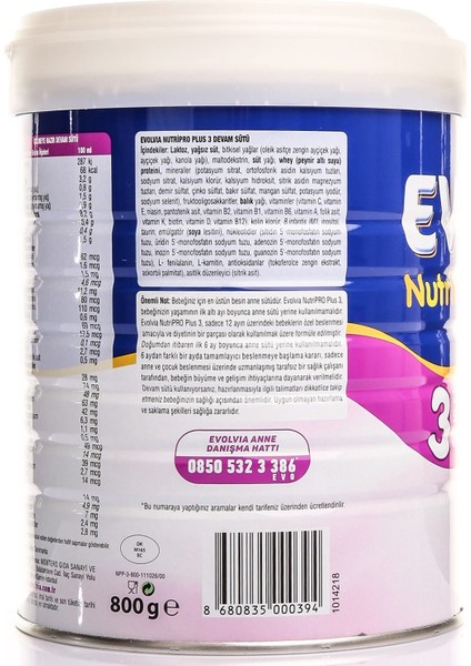 Nutripro Plus 3 Devam Sütü 800 gr modelleri