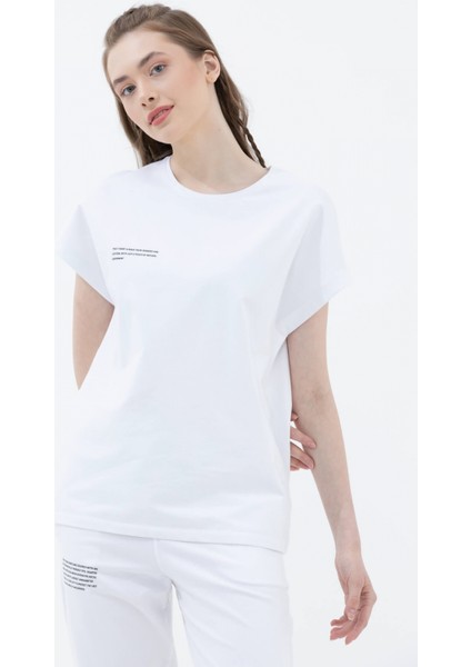 Oversize Kısa Kollu Tshirt - Beyaz