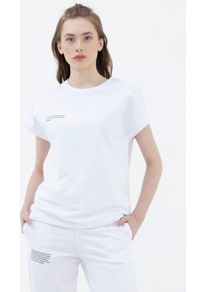Oversize Kısa Kollu Tshirt - Beyaz