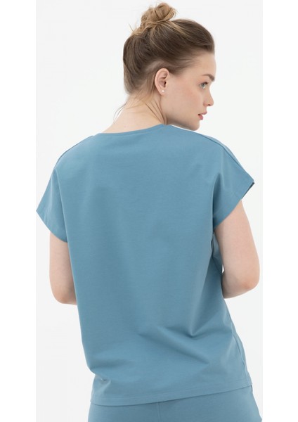 Oversize Kısa Kollu Tshirt - Mavi fırsatları