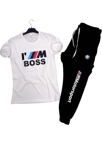 Bmw Dijital Baskılı Yüzde Yüz Pamuk Koltuk Altında Koku Mantar Yapmayan Erkek Kısa Kollu Eşofman Takımı