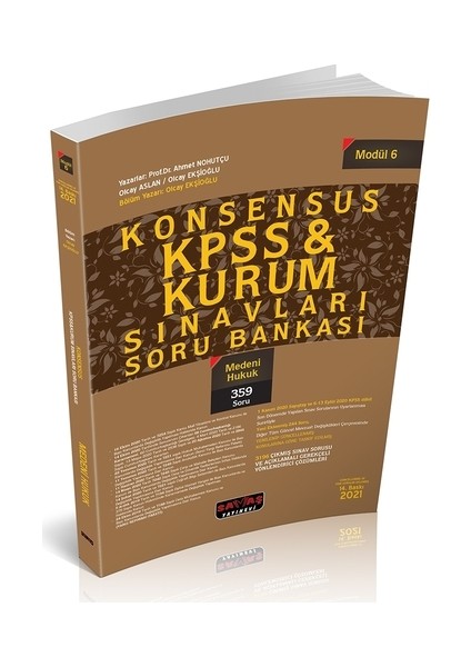 Savaş Yayınları Konsensus KPSS Medeni Hukuk Soru Bankası Modül 6 Savaş Yayınları 2021