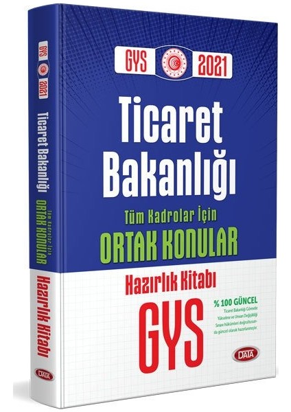 Data Yayınları 2021 T.C. Ticaret Bakanlığı Tüm Kadrolar Için Ortak Konular Hazırlık Kitabı