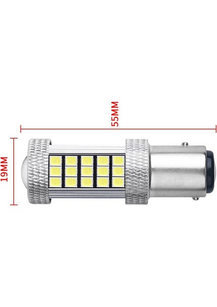 Eco Bay15d Çift Duy P21/5w Tip 63 Ledli Şaşı Tırnak Kırmızı