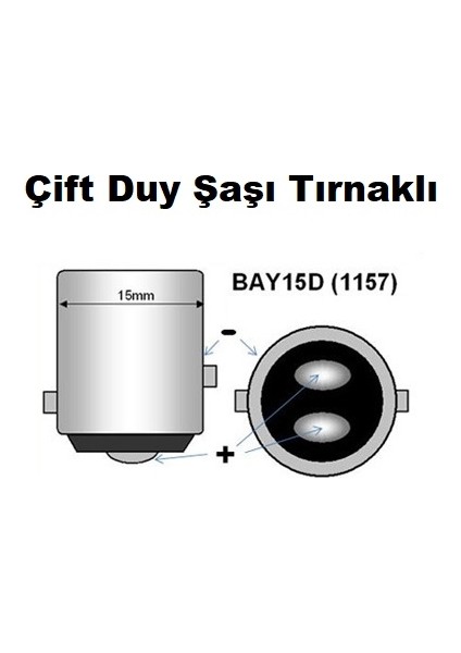 Eco Bay15d Çift Duy P21/5w Tip 63 Ledli Şaşı Tırnak Beyaz fırsatları
