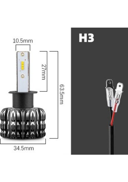 Eco Power Serisi H3 Şimşek Etkili Led Xenon 6000 Lumen Fansız