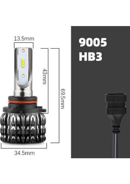 Eco Power Serisi Hb3 9005 Şimşek Etkili Led Xenon 6000 Lumen Fansız modelleri