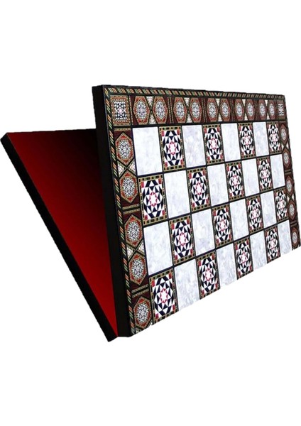 Metal Satranç Takımı Büyük İngiliz Parlak ve Katlanır Sedef Desenli Satranç Tahtası indirimleri