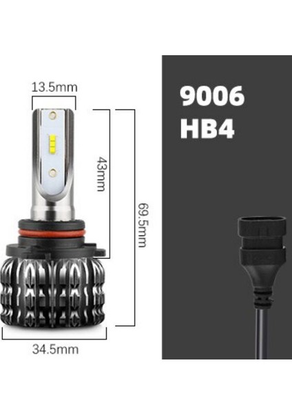Eco Power Serisi Hb4 9006 Şimşek Etkili Led Xenon 6000 Lumen Fansız modelleri